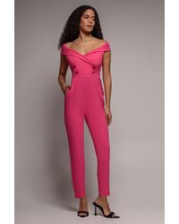 Goddiva - Bardot Wrap Sweetheart Neck Romper - Lyst
