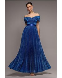 Goddiva - Bardot Pleated Skirt Maxi - Lyst