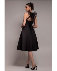 Goddiva - Scuba & Polka Mesh Bella Bow Multiway A-Line Midi Dress - Lyst