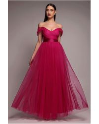 Goddiva - Off The Shoulder Princess Maxi Dress - Lyst