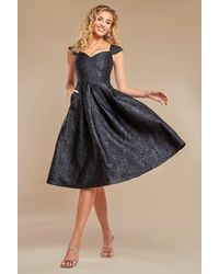 Goddiva - Crushed Satin Sleeveless A Line Midi Dress - Lyst