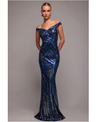 Goddiva - Geometric Sequin Sleeveless Maxi - Lyst