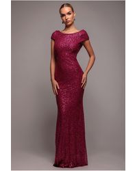 Goddiva - Cowl Back Sequin Maxi - Lyst