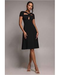 Goddiva - Scuba Crepe Twist Cutout Midi Dress - Lyst
