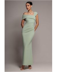 Goddiva - One Shoulder Asymmetric Scuba Crepe Maxi Dress - Lyst