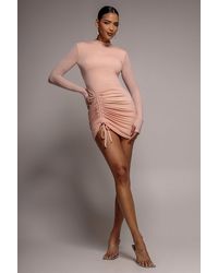 City Goddess - High Neck Drawstring Mini Dress - Lyst