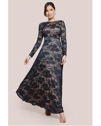 Goddiva - Scalloped Lace A-Line Maxi Dress - Lyst