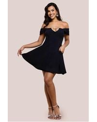Goddiva - Diamante Heart Trim A-Line Mini Dress - Lyst