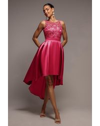 Goddiva - Sequin & Satin Dipped Hem Midi - Lyst