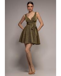 Goddiva - Cross Over Sleeveless Mini Skater Dress - Lyst