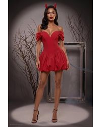 Goddiva - Bardot Corset Mini Classic Devil Halloween Costume - Lyst