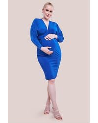 Goddiva - Maternity Batwing Sleeve Midi Dress - Lyst