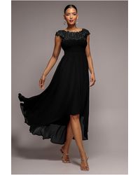 Goddiva - Crochet & Pleated Top High Low Maxi - Lyst
