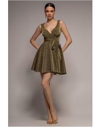 Goddiva - Cross Over Sleeveless Mini Skater Dress - Lyst