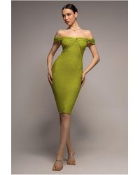 Goddiva - Front Knot Twist Midi Dress - Lyst