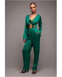 Goddiva - Cut Out Satin Jumpsuit - Lyst