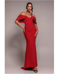 Goddiva - Off The Shoulder Draped Sleeve Maxi Dress - Lyst