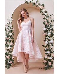 Goddiva High Low Lace Maxi Dress - White