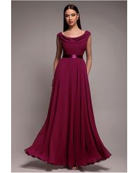 Goddiva - Cowl Neck Chiffon Maxi Dress - Lyst