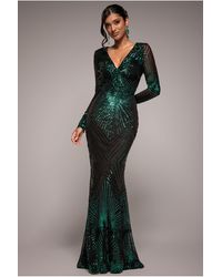 Goddiva - Starburst Effect Maxi Dress - Lyst