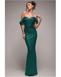 Goddiva - Off The Shoulder Sequin Wing Maxi - Lyst