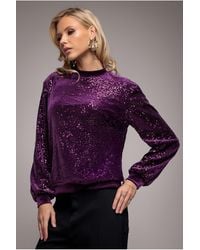 Goddiva - Sequin Velvet Jumper - Lyst