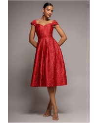 Goddiva - Crushed Satin Sleeveless A Line Midi Dress - Lyst