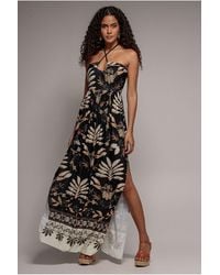 Goddiva - Printed Tie Back Maxi - Lyst