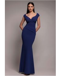 Goddiva - Bardot Pleated Maxi Dress - Lyst