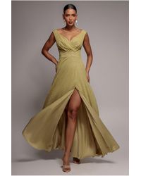 Goddiva - Crossover Lurex Glitter Maxi Dress - Lyst