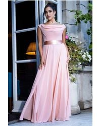 Goddiva - Cowl Neck Chiffon Maxi Dress - Lyst