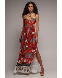 Goddiva - Printed Tie Back Maxi - Lyst