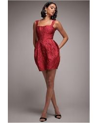 Goddiva - Corset Balloon Skirt Lace Up Back Mini Dress - Lyst