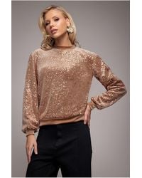 Goddiva - Sequin Velvet Jumper - Lyst