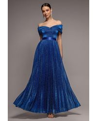 Goddiva - Bardot Pleated Skirt Maxi - Lyst