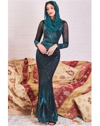 Goddiva - Modesty Starburst Sequin Maxi Dress - Lyst