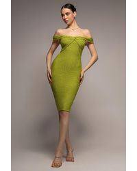 Goddiva - Front Knot Twist Midi Dress - Lyst