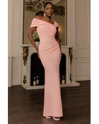 Goddiva - One Shoulder Scuba Crepe Evening Maxi Dress - Lyst