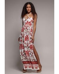 Goddiva - Printed Tie Back Maxi - Lyst
