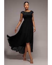 Goddiva - Crochet & Pleated Top High Low Maxi - Lyst