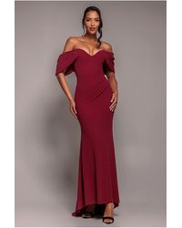 Goddiva - Off The Shoulder Draped Sleeve Maxi Dress - Lyst