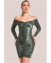 Goddiva - Off The Shoulder Ruched Mini - Lyst