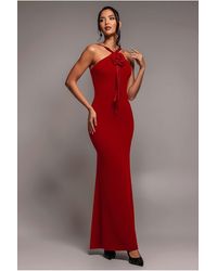 Goddiva - Racer Neck Corsage Scuba Maxi - Lyst