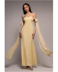 Goddiva - Multiway Cape Chiffon Sweetheart Maxi Dress - Lyst