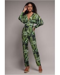 Goddiva - Tropical Print Jumpsuit - Lyst