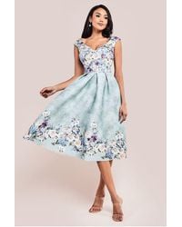 Goddiva - Sweetheart Floral Midi Dress - Lyst