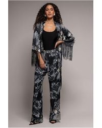 Goddiva - Foil Print Wide Leg Trousers - Lyst