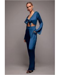 Goddiva - Cut Out Satin Jumpsuit - Lyst