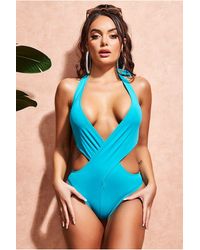 Goddiva - V Neck Swimsuit - Lyst
