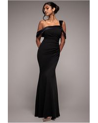Goddiva - One Shoulder Satin Band Maxi Dress - Lyst